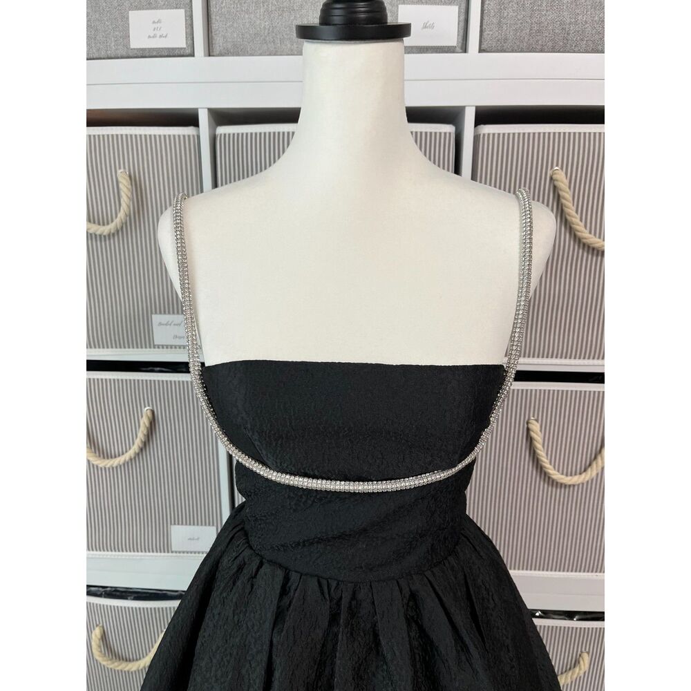 Showpo Black Mini Dress with Diamante Straps Size AU 6 / US 2 (XS) - Picture 4 of 9
